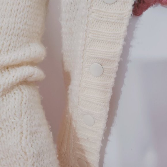 H&M Mid Length Ribbed Knit Cardigan- Wool Blend in Cream- Size 4 - Picture 11 of 13